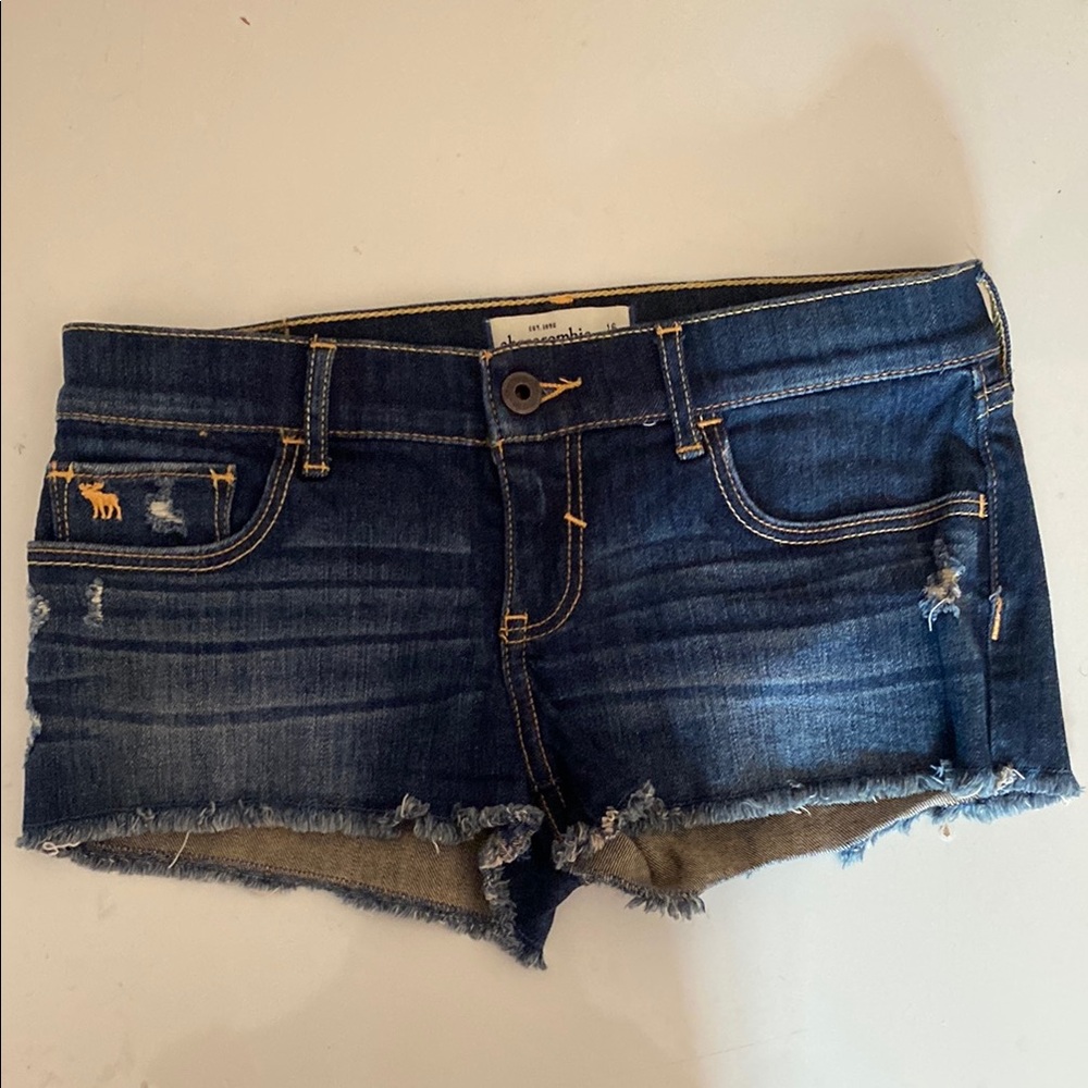 Abercrombie dark wash denim shorts
